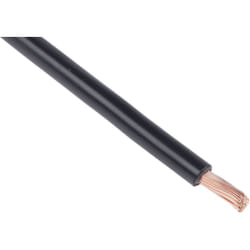 Fil de câblage, section 10 mm², 600 v Noir Cuivre recuit, Maximum +70 °c, 25m ( Prix pour Bobine de 25 Mètres ) - Rs Pro