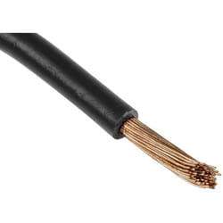 Fil de câblage, section 16 mm², 600 v Noir Cuivre recuit, Maximum +70 °c, 25m ( Prix pour Bobine de 25 Mètres ) - Rs Pro