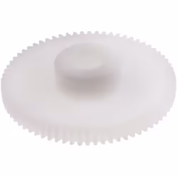 Module = 0.5 Nombre de dents = 70 Matériau = POM Diamètre d'alésage = 6mm Diamètre du moyeu = 14mm Diamètre Primitif = 35mm L ...