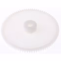 Module = 0.8 Nombre de dents = 80 Matériau = POM Diamètre d'alésage = 6mm Diamètre du moyeu = 15.5mm Diamètre Primitif = 64mm ...