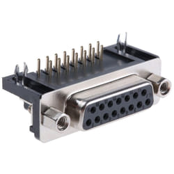 Connecteur Sub-D Rs Pro 15 voies Femelle Traversant Angle droit ( Prix pour 1 )