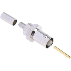 Rs Pro - Connecteur coaxial Femelle Droit, raccordement a sertir 50O Montage sur câble ( Prix pour 1 )