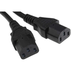 Rs Pro - Câble d'alimentation, Noir, Connecteur C13 x 2, cei vers cee 7/7, Schuko, 250 v / 10 a, 2.4m ( Prix pour 1 )