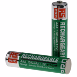 Capacité = 1Ah Type de terminaison = Standard Tension nominale = 1.2V Taille = AAA Chimie = NiMH Gamme de température de fonc ...