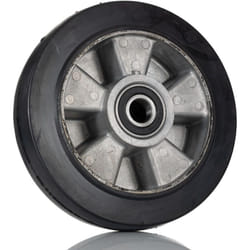 Rs Pro - Roue de chariot Caoutchouc Noir 200mm x 50mm, alésage 20mm, longueur 60mm, Roulement à bille, Capacité de 400kg ( Prix pour 1 )