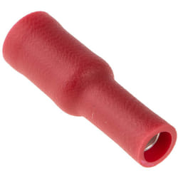 Rs Pro - Cosse cylindrique à sertir Isolé Femelle, Rouge 16AWG 1.5mm² 22AWG 0.5mm²