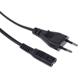 Rs Pro - Câble d'alimentation, Noir, Connecteur C7, cei vers cee 7 / 16, Europlug, 250 v / 2,5 a, 1.8m ( Prix pour 1 )