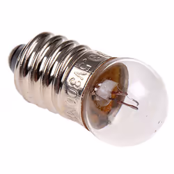 Tension = 3,5 V Base de la lampe = E10 Courant = 300 mA Diamètre = 11.5mm Taille de la lampe = G3 1/2 Longueur = 25 mm Couleu ...