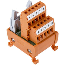 Rs Pro - Module d'interface HE10 10 Contacts, Mâle, Montage sur Rail din ( Prix pour 1 )