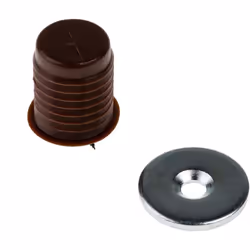 Matériau = Plastique Contre-empreinte circulaire à visser. Cylindrique. Conçu pour un montage encastré dans du bois En plasti ...