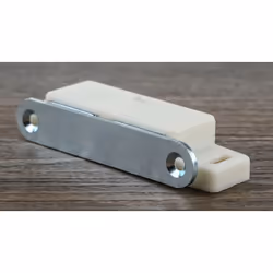 Matériau = Plastique, acier Contreplaque. Loquet magnétique à fixation latérale en plastique blanc de RS Pro. Vis rectangulai ...