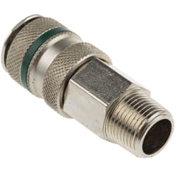 Rs Pro - Raccord rapide pneumatique Filetage vers Mâle r 3/8 Mâle 3/8pouces Rectus 17, Schrader NW5 en Laiton, Acier ( Prix pour 1 )