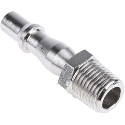 Rs Pro - Raccord rapide pneumatique Filetage vers Mâle r 1/4 Mâle 1/4pouces plc 60, Rectus 19 en Laiton ( Prix pour Paquet de 5 )