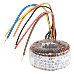 Rs Pro - Transformateur torique 2 sorties, 230V c.a. 2 x 12V c.a., 15VA ( Prix pour 1 )