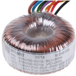 Rs Pro - Transformateur torique 2 sorties, 115 v ac, 230 v ac 2 x 18V c.a., 15VA ( Prix pour 1 )