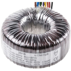 Rs Pro - Transformateur torique 2 sorties, 115 v ac, 230 v ac 2 x 15V c.a., 120VA ( Prix pour 1 )