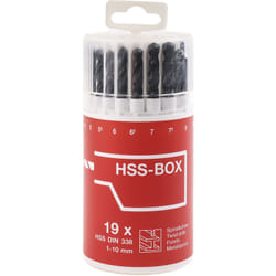 Rs Pro - Coffret de forets hss-r 1mm à 10mm, 19 pièces ( Prix pour 1 Jeu )