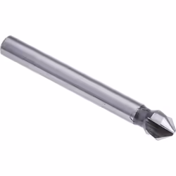 Diamètre de la tête = 6.3mm Fraise d'angle = 90° Nombre de cannelures = 3 Matériau = HSS Longueur hors tout = 45 mm Nombre de ...