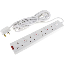 Rs Pro - Rallonge électrique 5m, 4 prises Type g - Britannique 13A ( Prix pour 1 )