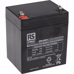 Capacité = 4Ah Tension nominale = 12V Fabrication = AGM Type de terminaison = Faston F1 Dimensions = 90 x 70 x 101mm Poids =  ...