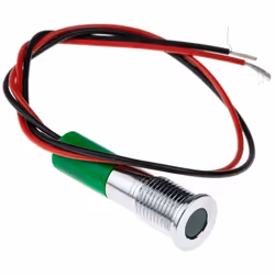 Tension nominale = 12V c.c. Couleur du flux lumineux = Vert Taille de l'orifice de fixation = 8mm Type de lampe = LED Type de ...