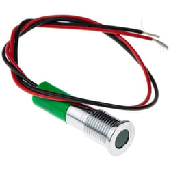 Rs Pro - Voyant led lumineux Vert dia. 8mm, 12V c.c., IP67 ( Prix pour 1 )
