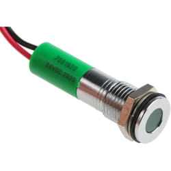Voyant led lumineux Vert Rs Pro dia. 8mm, 24V c.c., IP67 ( Prix pour 1 )