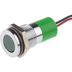 Voyant led lumineux Vert Rs Pro dia. 14mm, 12V c.c., IP67 ( Prix pour 1 )