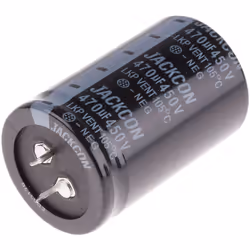 Capacité = 470µF Tension = 450V c.c. Type de montage = Traversant Technologie = Electrolytique Dimensions = 35 (Dia.) x 55mm  ...