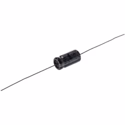 Capacité = 100µF Tension = 25V c.c. Type de montage = Traversant Technologie = Electrolytique Dimensions = 8 (Dia.) x 16mm Ha ...