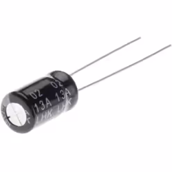 Capacité = 330µF Tension = 6.3V c.c. Type de montage = Traversant Technologie = Electrolytique Dimensions = 6.3 (Dia.) x 11mm ...