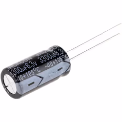 Capacité = 3300µF Tension = 6.3V c.c. Type de montage = Traversant Technologie = Electrolytique Dimensions = 10 (Dia.) x 20mm ...