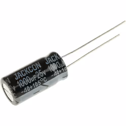 Capacité = 1000µF Tension = 25V c.c. Type de montage = Traversant Technologie = Electrolytique Dimensions = 10 (Dia.) x 20mm  ...