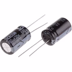 Capacité = 680µF Tension = 35V c.c. Type de montage = Traversant Technologie = Electrolytique Dimensions = 13 (Dia.) x 21mm H ...