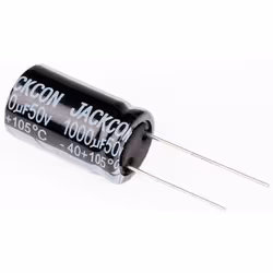 Capacité = 1000µF Tension = 50V c.c. Type de montage = Traversant Technologie = Electrolytique Dimensions = 16 (Dia.) x 26mm  ...