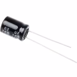 Capacité = 2.2µF Tension = 400V c.c. Type de montage = Traversant Technologie = Electrolytique Dimensions = 8 (Dia.) x 11mm H ...