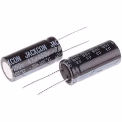 Capacité = 47µF Tension = 450V c.c. Type de montage = Traversant Technologie = Electrolytique Dimensions = 16 (Dia.) x 36mm H ...