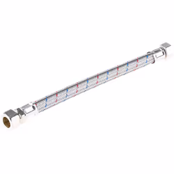 Longueur = 300mm Raccord 1 = BSP 1/2" femelle Raccord 2 = Compression 15 mm Matériau de la gaine = EPDM Pression de travail m ...