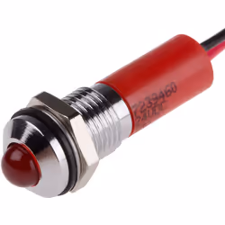 Tension nominale = 24V c.c. Couleur du flux lumineux = Rouge Taille de l'orifice de fixation = 8mm Type de lampe = LED Type d ...