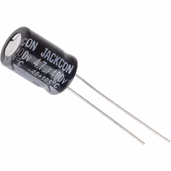 Capacité = 4.7µF Tension = 400V c.c. Type de montage = Traversant Technologie = Electrolytique Dimensions = 8 (Dia.) x 11mm H ...