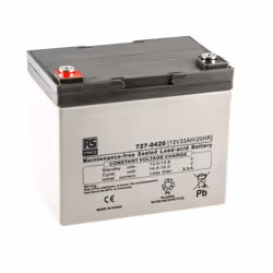Capacité = 33Ah Tension nominale = 12V Fabrication = AGM Type de terminaison = T6 Dimensions = 195 x 130 x 164mm Poids = 11.2 ...