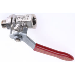 Rs Pro - Robinet à boisseau sphérique haute pression en Laiton bspp 1/4' Poignée Rouge 2 voies ( Prix pour 1 )