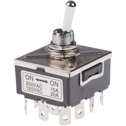 Rs Pro - Interrupteur à levier On-On, 4 rt, 20 a, 28 v c.c. ( Prix pour 1 )