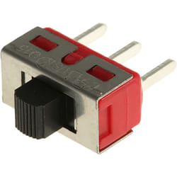 Rs Pro - Commutateur à glissière, Unipolaire à deux directions (1RT), On-Off-On, 5A / 28Vdc, montage Circuit imprimé ( Prix pour 1 )