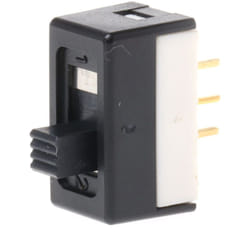 Commutateur à glissière, Unipolaire à deux directions (1RT), Verrouillable, 1 a @ 250 v c.a., montage Circuit imprimé ( Prix pour 1 )