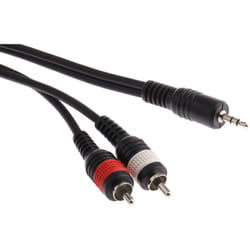 Rs Pro - Cordon audio Fiche jack mâle stéréo de 3,5 mm vers Fiche mâle 2 Cinch, Long. 5m ( Prix pour 1 )