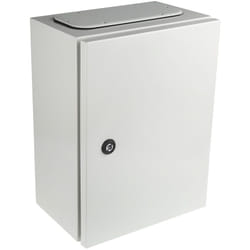 Rs Pro - Coffret mural en Acier Gris dim. ext. 400 x 300 x 200mm, IP65 ( Prix pour 1 )