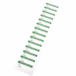 Type de fixation = Adhésif Couleur du texte = Vert Couleur de fond = Blanc Quantité par paquet = 140 Longueur = 38mm Largeur  ...