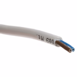Nombre de conducteurs = 2 Section = 0,5 mm² Couleur de gaine = Blanc Courant = 3 A Longueur = 100 Tension = 300 V, 500 V Diam ...