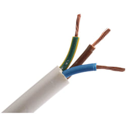 Câble d'alimentation RS PRO 3G1 mm², gaine PVC Blanc, 100m ( Prix pour Bobine de 100 Mètres )